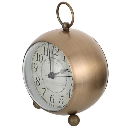 MINAOLULUS 夜光付きヴィンテージスル静音ベッドサイドクロック シンプルデザイン寝室用光る卓上目覚まし時計