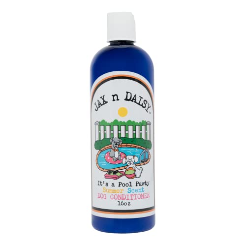 Jax n Daisy it s a Pool Pawty Summer Scent Dog Conditioner Essential Oil Conditioner for Dogs Gentle Dog Hair Cruelty Free Vegan Fur Made in The USA 16oz