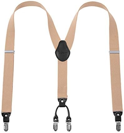Lafayon Mens Braces Braces For Men 4 Clips Y-Back 3.5cm Wide Heavy Duty Adjustable Elastic Mens Suspenders Durable Suspenders Strong Metal Clips