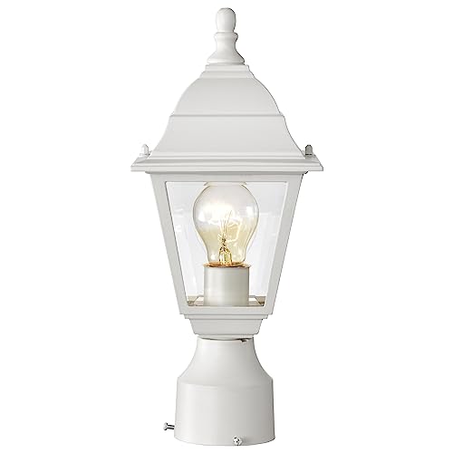 Image of Nuvo 60 /546, Outdoor Outdoor Post Lantern Light Fixture, White, Clear Glass