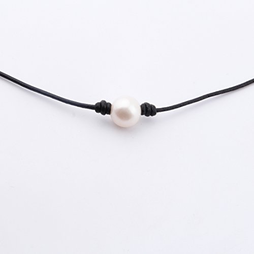Single Pearl Choker Necklace can be Adjustable Leather Cord One Bead Jewelry for Women Handmade2
