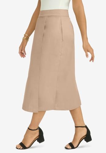 Jessica London Women's Plus Size Chino Faux Wrap Skirt3