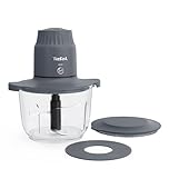 Tefal Choppeo Mini Food Processor/Chopper, XXL 2L Glass Bowl with Anti-Slip Mat, Storage Lid, 2 Speeds, 500W, Grey - MB603BG1