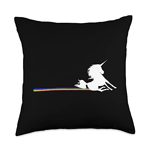 Unicorn Rainbow Poo Poop Funny Throw Pillow