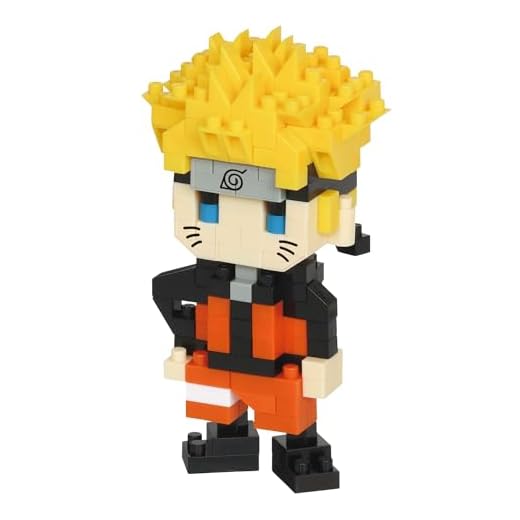 Bandai - Nanoblock Naruto Uzumaki, maqueta 3D en Miniatura, Kit detallado para Fans del Anime y coleccionistas - NBCC134