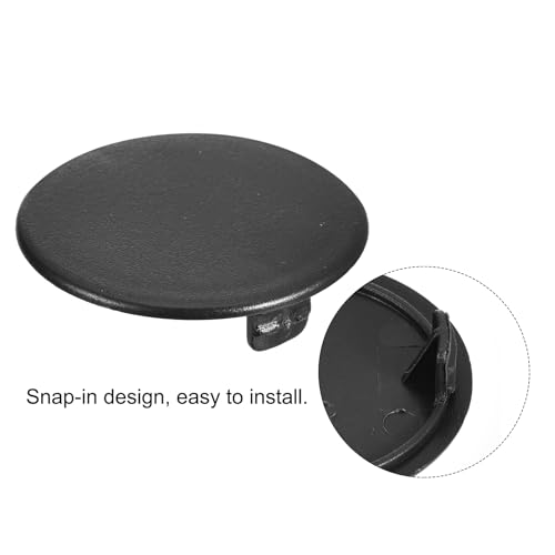 Image of uxcell 80Pcs Hinge Hole Covers, 35mm(1 3 /8 inch) Dia Plastic Concealed Hole Cover Round Flush Type Caps for Furniture Cabinet Cupboard, Black
