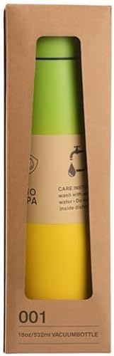 スポーツボトル 全10色展開 304ステンレス製 容量532ml 高保温性 逆さにしても漏れない 車載に便利 携帯しやすい 健康な飲み水 スタイリッシュ 滑り止め耐久 丸みのある飲み口 真空断熱底 トレンド スポーツ オフィス 長時間保温 (緑と黄色のグラ