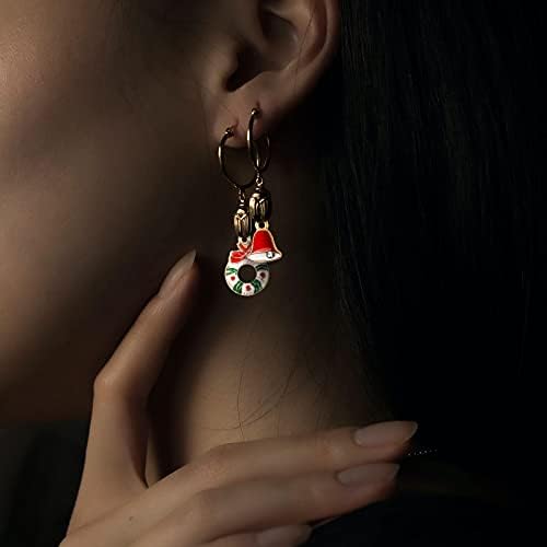AIEX Christmas Pendant Charms, XmasEnamelCharm Bulk Snowman Santa Claus Christmas Tree Elk Bells Snowflakes Various Patterns for Jewelry Making DIY Earrings Necklace Bracelet Crafts