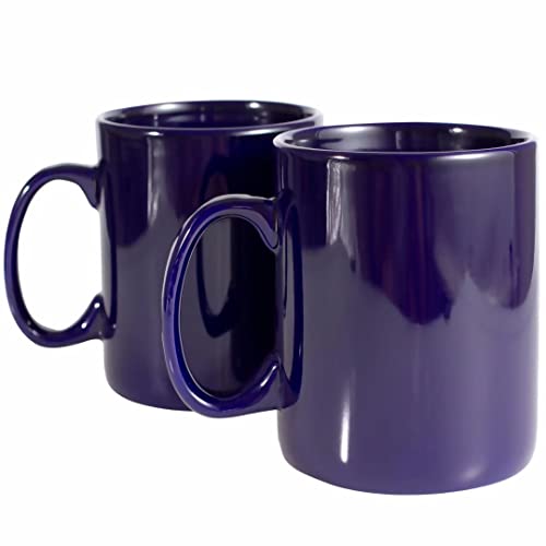30oz Super Large Ceramic Coffee Mugs Large Handles Set of 2 (Cobalto)