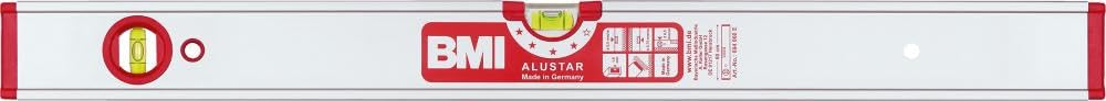 BMI Alustar 694120E Niveau à bulle horizontal sans bords avec effet loupe haute précision 0,5 mm/m avec embouts en caoutchouc Longueur 120 cm