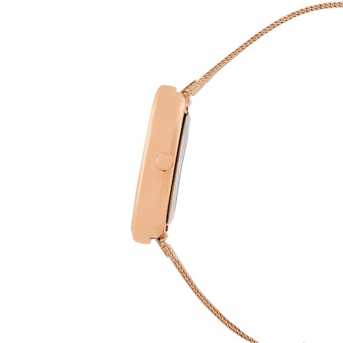 Image of Joker & Witch Enola Brown Small Oval Dial Rose Gold Mesh Strap Women's Watch