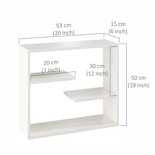Image of FURNEASER Wooden Wall Shelves for Living Room, Hanging Decoration & Corner Display Shelf, Modern & Stylish Bookcase Bookshelf for Home Office Wall Decoration (WS-KRK)