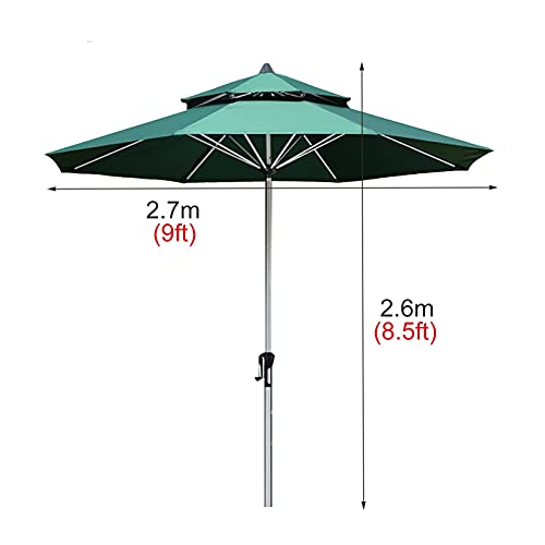 Parasol con doble techo ventilado y protección UV para terraza y playa 4