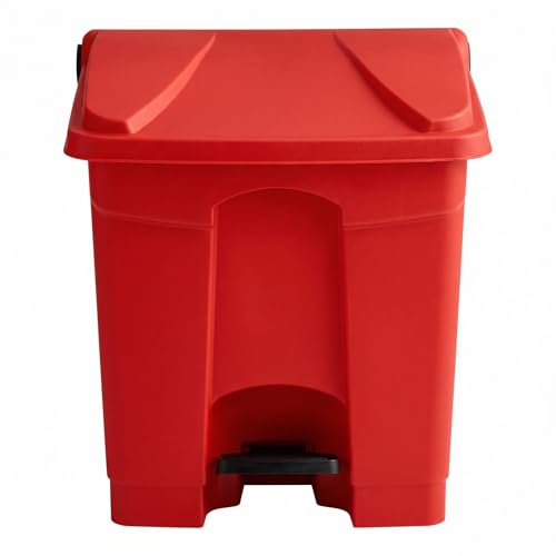 Caneca de basura roja rectangular de 8 galones con pedal miniatura 6
