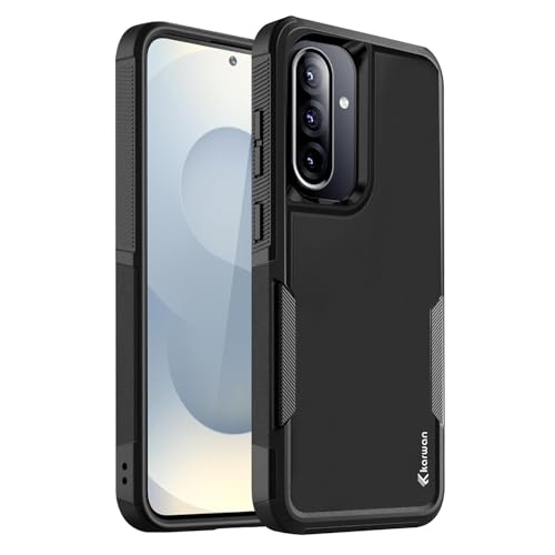 Image of KARWAN Shockproof Back Case Cover Compatible with Samsung Galaxy A36 / A56, Heavy Duty Case with 360 Degree Camera Protection, Dual Layer Rugged Bumper Protection Cover with Matte Finish (Black)