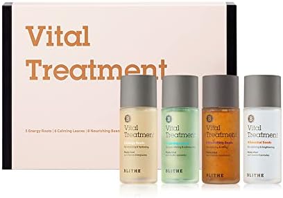Blithe Vital Treatment Deluxe Collection of Facial Treatment Essence - Hypoallergenic Face Toner Essence for Sensitive Skin, Clear Lotion Birthday Gift Set for Women, Korean Skin Care Set, Box of 4pcs