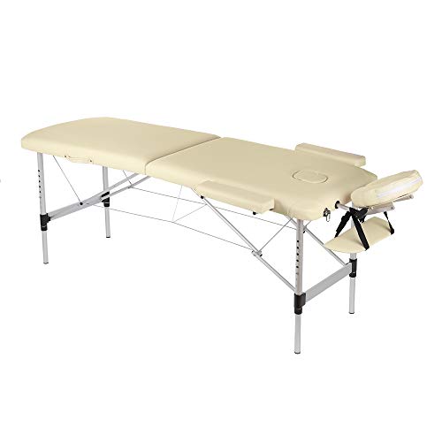 Preisvergleich Produktbild Melko Mobile Massageliege klappbar höhenverstellbar Therapieliege Massagetisch Massagebank Massagebett Creme