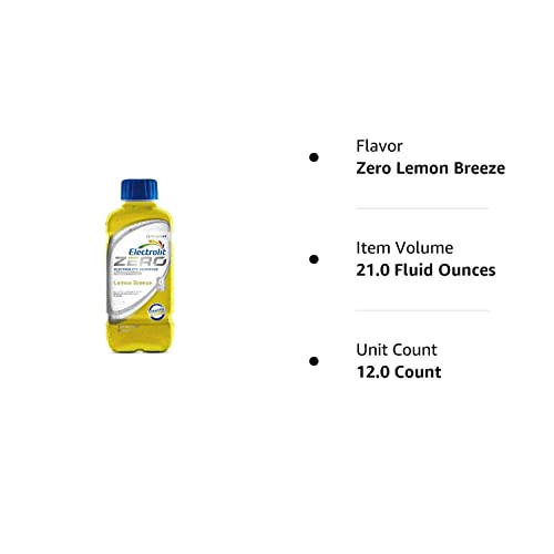 Electrolit Hydration Electrolyte Drinks, Sports Beverages With Electrolytes, Magnesium, Calcium & Potassium, Recovery Drink For Post Workout, Hangover Support, 12 Pack (Zero Lemon Breeze) #TOP4