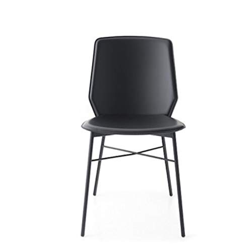 DESIGN 100% ITALIANO CONNUBIA Sedia Modello Sibilla in Metallo e Cuoio - Set 2 Pezzi - Disponibile in 4 Colori - CALLIGARIS (Nero)