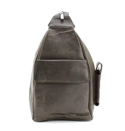 Sac à dos au design spécial marron pour éviter de perdre son téléphone avec poche latérale