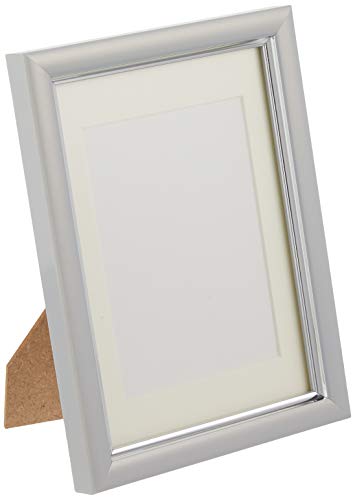 万丈 無反射 Vカラー肖像額 キャビネ グレー 105951