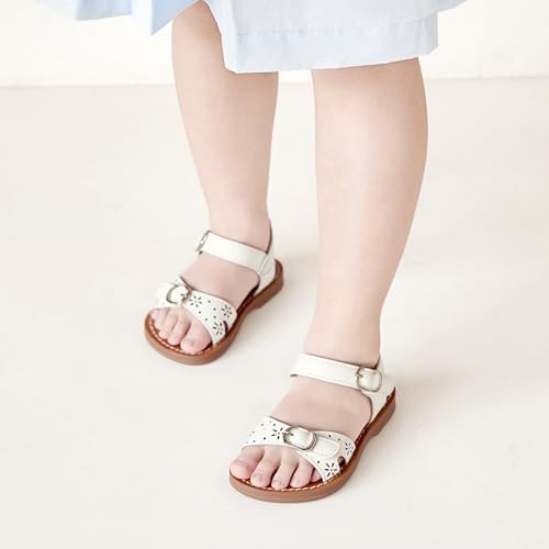 Image of Felix & Flora Toddler Girl Sandals - Flower Girl Dress Shoes Open Toe Little Kid Flats