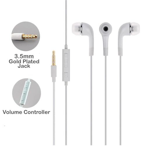 Image of Type-C Earphones for Samsung Galaxy A56 5G / A 56 Earphones Original Like Wired in-Ear Headphones Stereo Deep Bass Headset Earbud with Type-C to 3.5mm Audio Jack, Mic (TYR3, White)