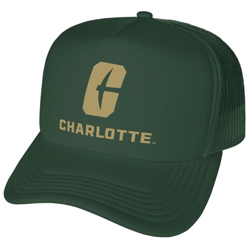 Campus Lab University of North Carolina - Charlotte Primary Logo Foam Snapback Trucker Hat - Unisex,Hunter Green