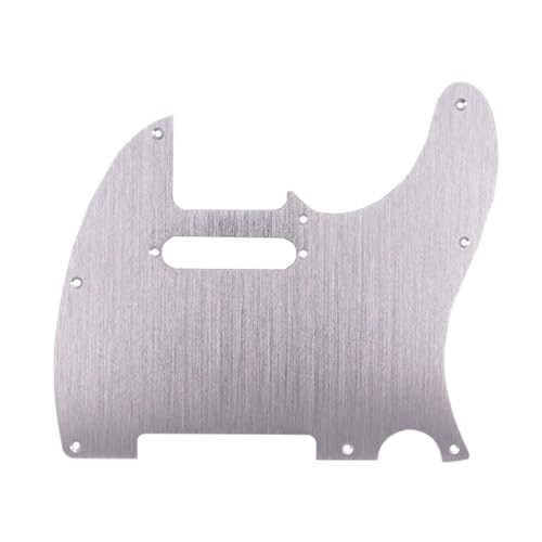 Pickguard Telecaster argenté 8 trous métal pour remplacer une plaque rayée