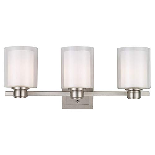 Top Rated Design House 556159 Oslo 3 Light Vanity Light, Satin Nickel