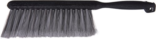 Image of SPARTA Flo-Pac Bench Brush with Flagged Bristles, Small Counter Broom with Handle for Cleaning Smooth Surfaces, 8 inch, 12 Count, Gray