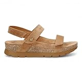 Panama Jack Sandales compensées Selma B10 pour femmes, en cuir suédé marron écorce, style espadrilles d'été à plateforme.
