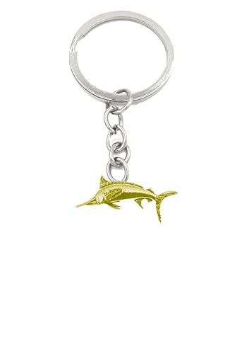 Porte-clés marlin F14 un cadeau d'anniversaire idéal pour pêcheur en étain bicolore doré