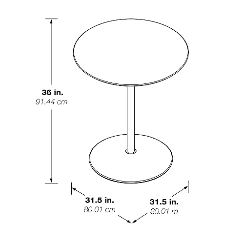 Image of OSP Home Furnishings Flower Mid-Century Modern Counter Height Dining Table, White Top with White Base