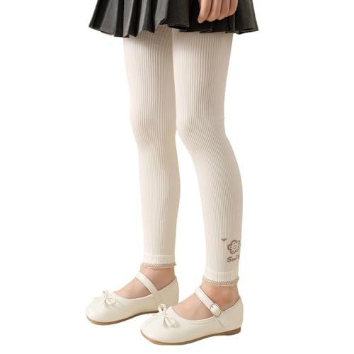Xinsheinelry Leggings elásticos para niñas, suaves, transpirables, pantalones largos de color para jugar activamente y uso diario, leggings elásticos para jugar al aire libre, blanco, XXL