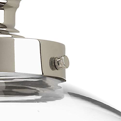 Image of Progress Lighting 1-Light Clear Glass Farmhouse Pendant Light, Penn Collection, Indoor, P5328-104, Polished Nickel