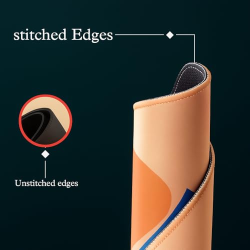 Image of Mousepad for Desk | Smooth Waterproof Surface, Anti-Slip Rubber Base, Durable & Comfortable Mouse Pad for Office, Laptop & Computer - Leaf Patten
