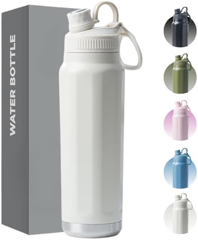 Garrafa Térmica de Aço Inox 800ml - Tampa com Alça - Sistema de P...