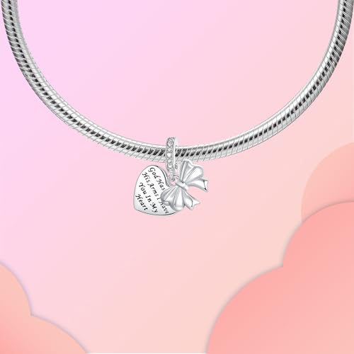 Image of LUXILLA Love You Best Friend Grandma Wife Heart Charm 925 Sterling Silver Charms Fit for Bracelets Necklace Jewelry Gift for Women