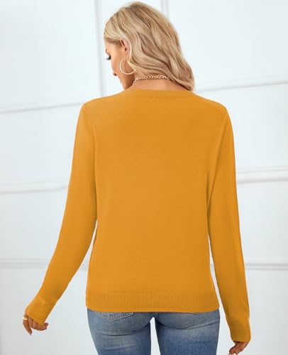 Image of QUALFORT Women's 100% Cotton Sweater, Basic Lightweight Long Sleeve Pullover