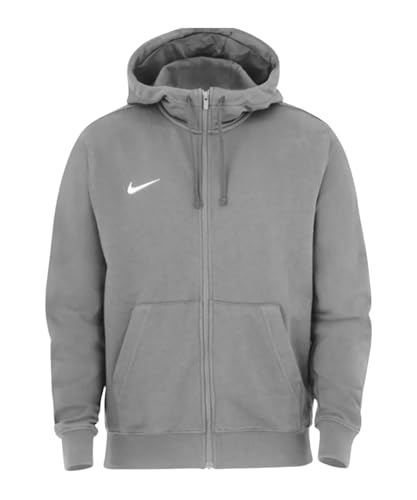 Image of NIKE Mens Team Club Full Zip Hoodie Ft - Dark Heather Grey