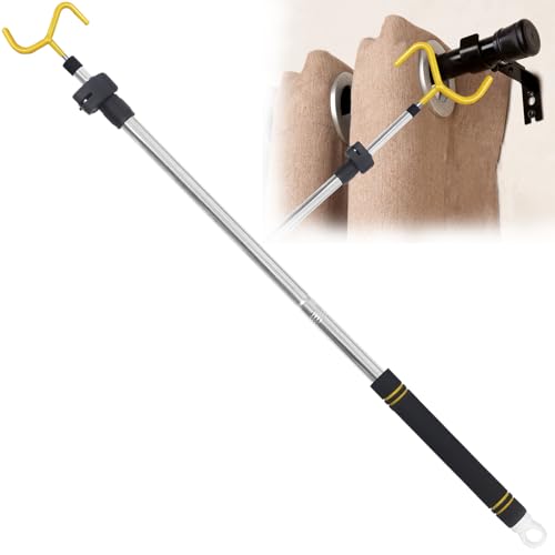 Greeily Drapery Pull Rod, Curtain Pull Rod for Curtains Drapes Telescopic Adjustable 36