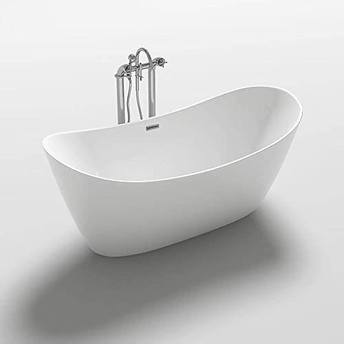 HOME DELUXE - freistehende Badewanne - OVALO - Maße: 170 x 80 x 72 cm - inkl. komplettem Zubehör I 2 Personen, Bad, Acrylwanne