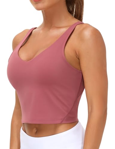 Image of THE GYM PEOPLE Womens' Sports Bra Longline Wirefree Padded with Medium Support