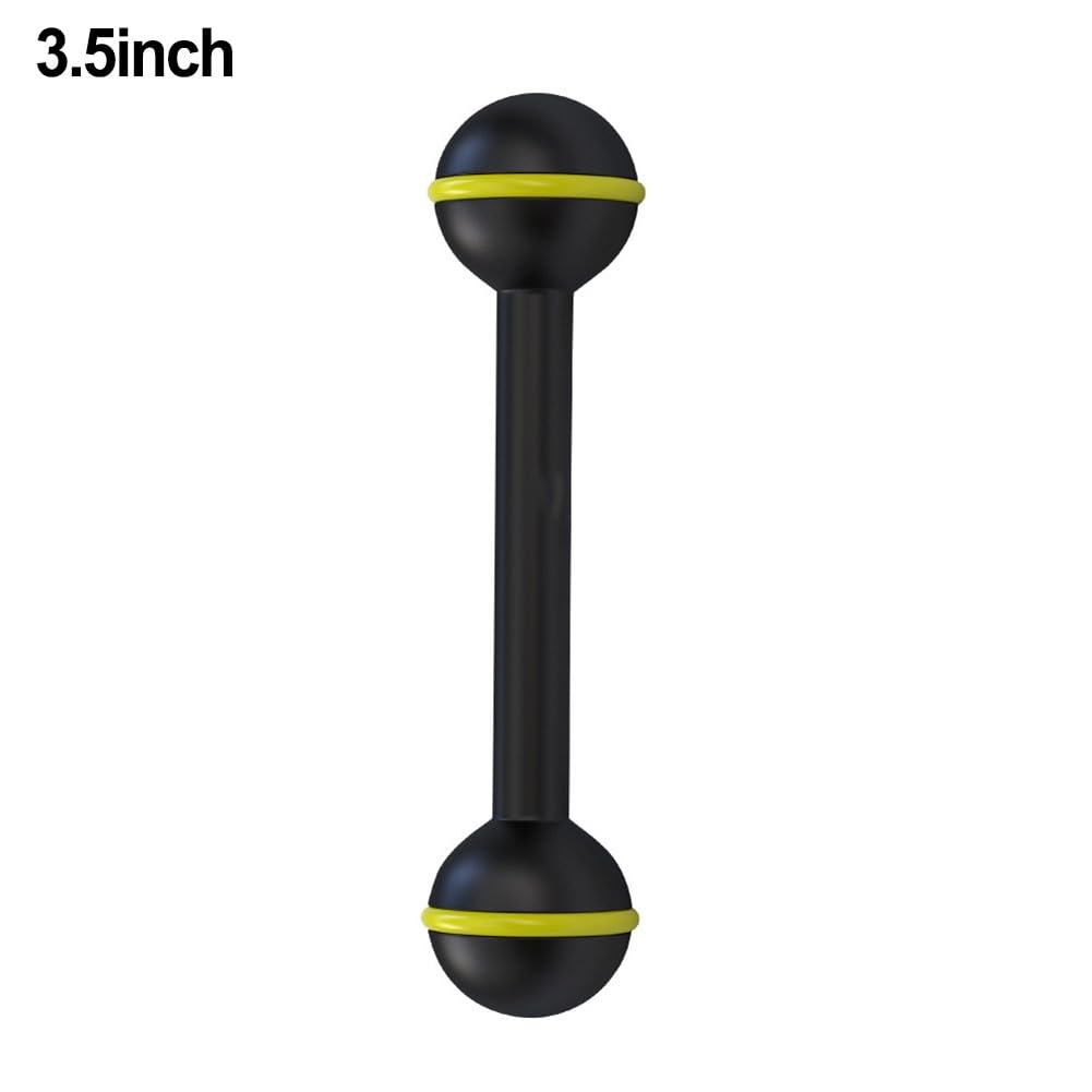 BlissfulAbode Poste de luz para fotografía de buceo con doble cabeza esférica de aleación de aluminio para cámara subacuática y montaje de linterna, 3.5-12 pulgadas