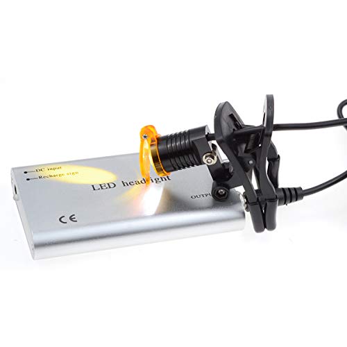 Aries Outlets 3W Headlight With Plastic Clip Filter, Head Light, Headlamp For Binocular Loupe With Bag (Silver） #TOP4