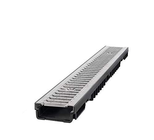 1m Entwässerungsrinne Bodenrinne Terassenrinne Ablauf Höhe 55 / 105mm A15 B125 C250 (Edelstahl/ A15 1,5T, 55mm / 5,5 cm) 1m Entwässerungsrinne Bodenrinne Terassenrinne Ablauf Höhe 55 / 105mm A15 B125 C250 (Edelstahl/ A15 1,5T, 55mm / 5,5 cm)