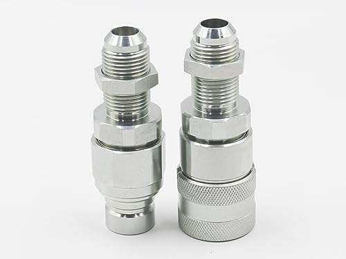 Image of Flat Face Hydraulic Quick Connect Couplers 1 /2'' Body 1 /2'' JIC(UNF3 /4''), Hydraulic Quick Disconnect #8 JIC Bulkhead Skid Steer Mount ISO16028