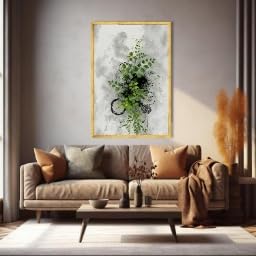 Toile abstraite feuilles vertes impression haute définition grand format - 3