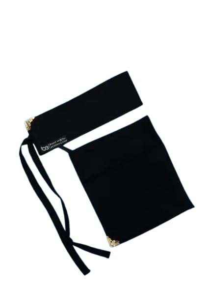 Black Velvet Pouch Bag with Gold Corner Accents and Ribbon size 7x12 | Drawstring Closure, Gold Metal Corners, Jewellery Storage, Soft Velvet Fabric, Compact Design-image-12
